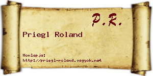 Priegl Roland névjegykártya